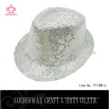 Мода Silver Sequin Fedora Hat карнавальная шляпа